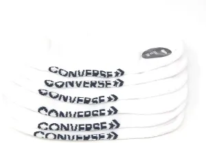 Converse Men's 3 Pack Half Cushion Ultra Low Socks No Show Made For Chucks Shoe Size 6-12 (White)