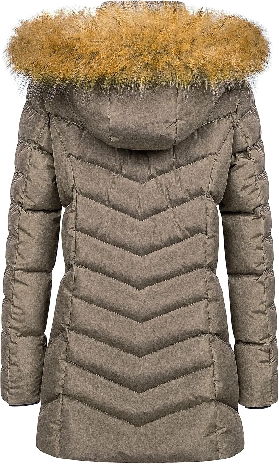 CREATMO US Women's Winter Hooded Coat Waterproof Warm Long Puffer Jacket Parka