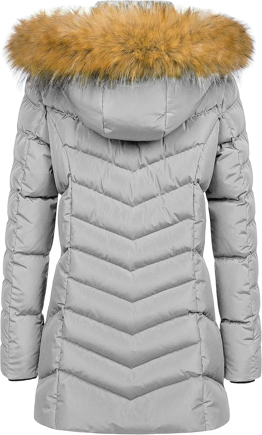 CREATMO US Women's Winter Hooded Coat Waterproof Warm Long Puffer Jacket Parka