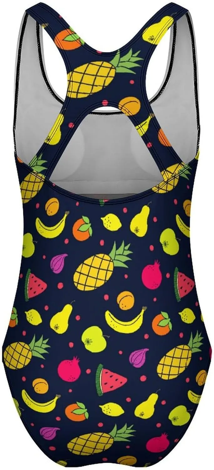 Cute Rabbit Checkered One Piece Swimsuit Womens Tummy Control Racerback Swimwear with Padded for Swimming Surfing
