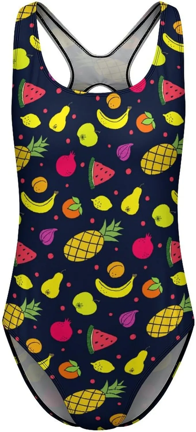 Cute Rabbit Checkered One Piece Swimsuit Womens Tummy Control Racerback Swimwear with Padded for Swimming Surfing