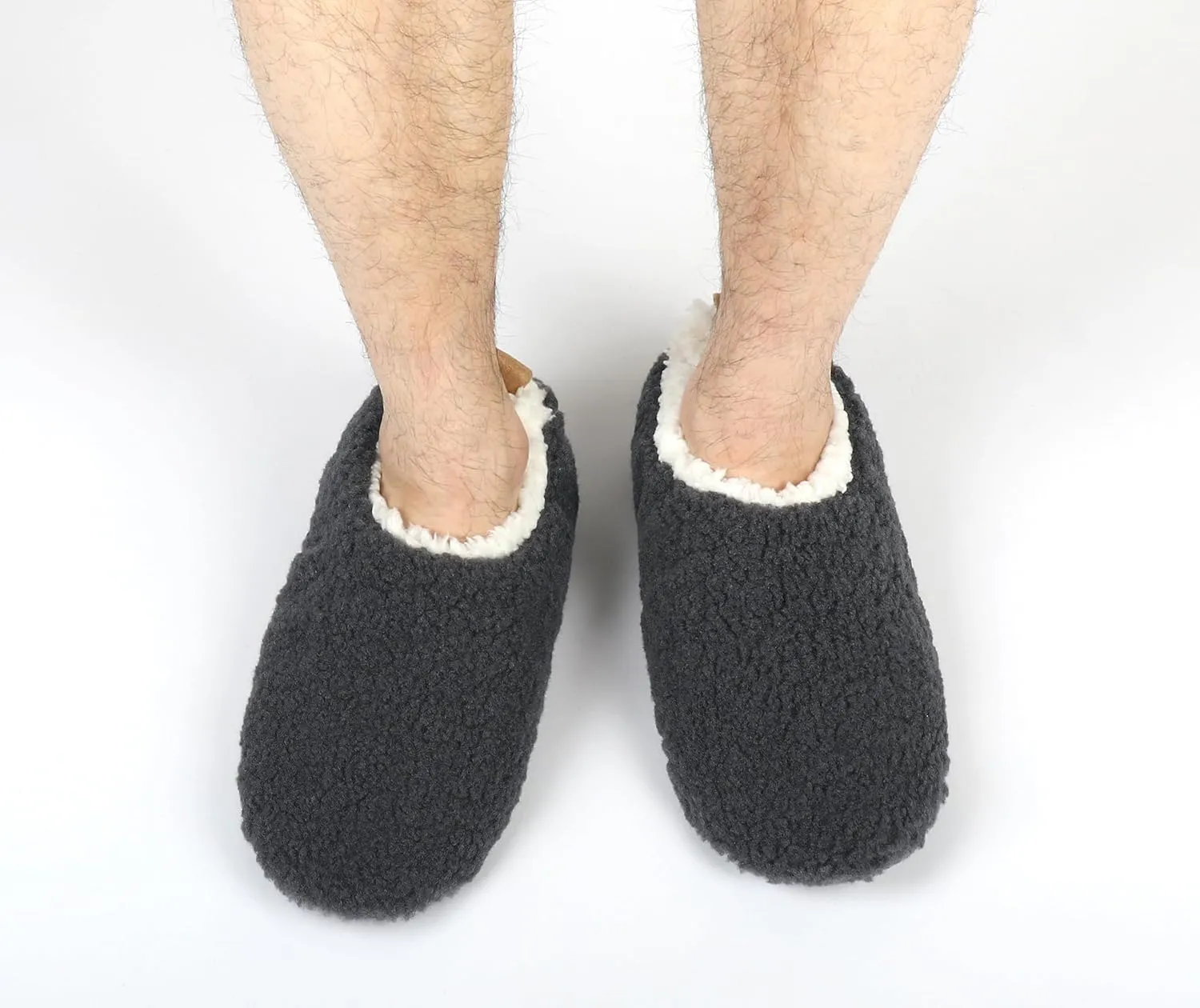 DICUIRD Mens Slipper Socks With Non Skid Bottoms, Warm Slipper Socks With Grippers For Men, Fuzzy House Fabric Slippers