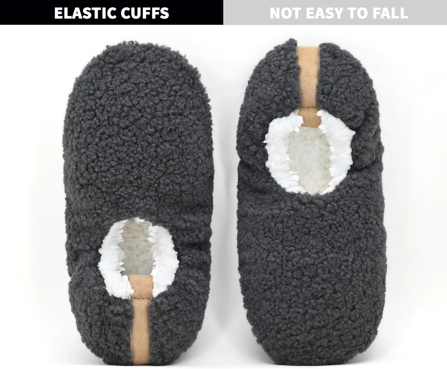 DICUIRD Mens Slipper Socks With Non Skid Bottoms, Warm Slipper Socks With Grippers For Men, Fuzzy House Fabric Slippers