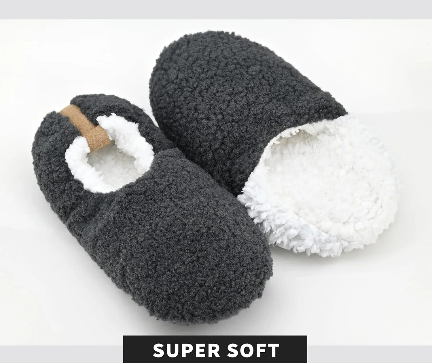 DICUIRD Mens Slipper Socks With Non Skid Bottoms, Warm Slipper Socks With Grippers For Men, Fuzzy House Fabric Slippers