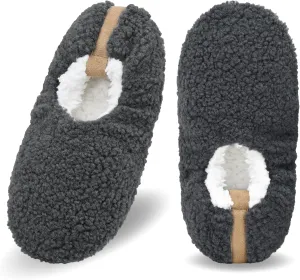 DICUIRD Mens Slipper Socks With Non Skid Bottoms, Warm Slipper Socks With Grippers For Men, Fuzzy House Fabric Slippers