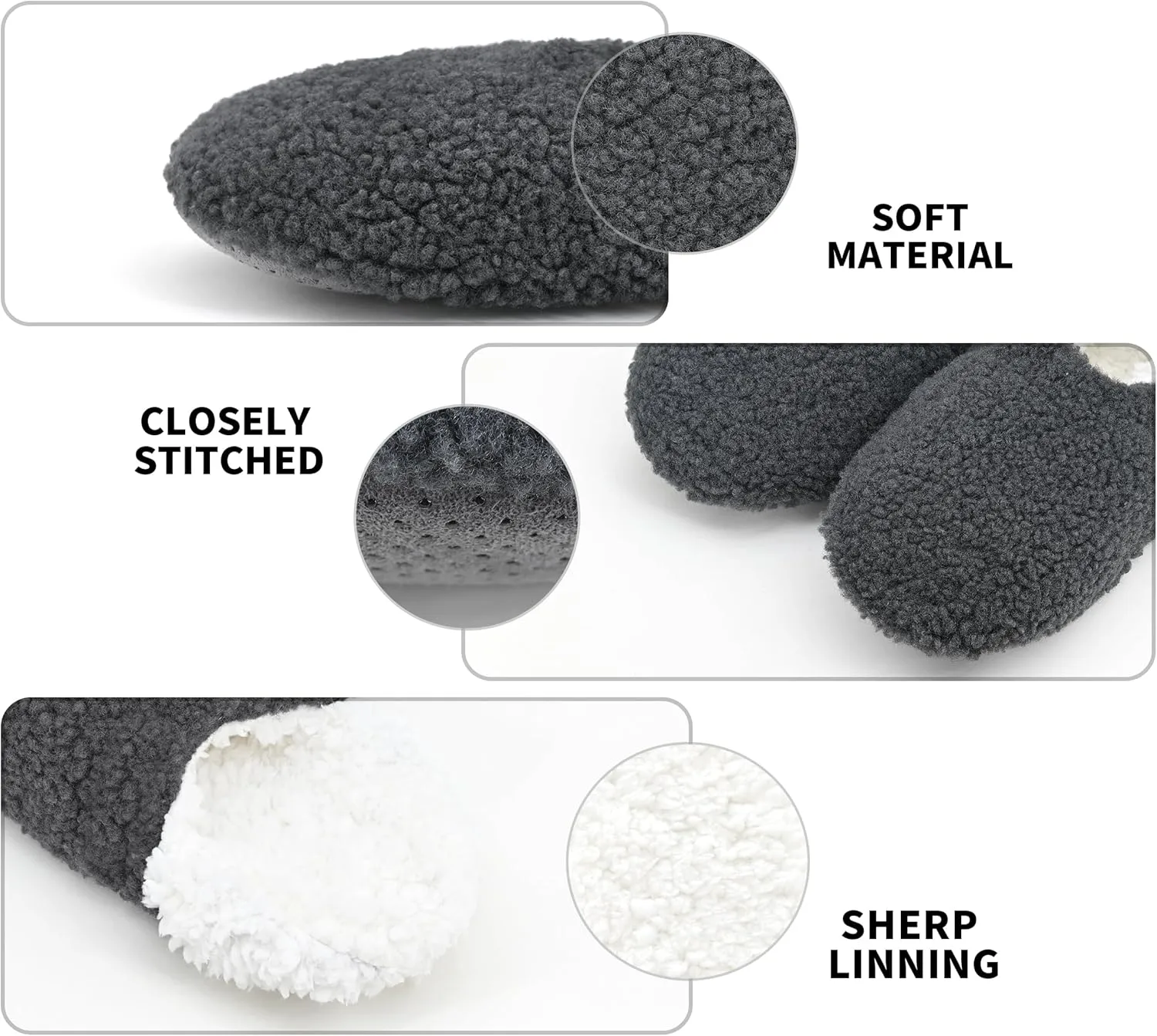 DICUIRD Mens Slipper Socks With Non Skid Bottoms, Warm Slipper Socks With Grippers For Men, Fuzzy House Fabric Slippers