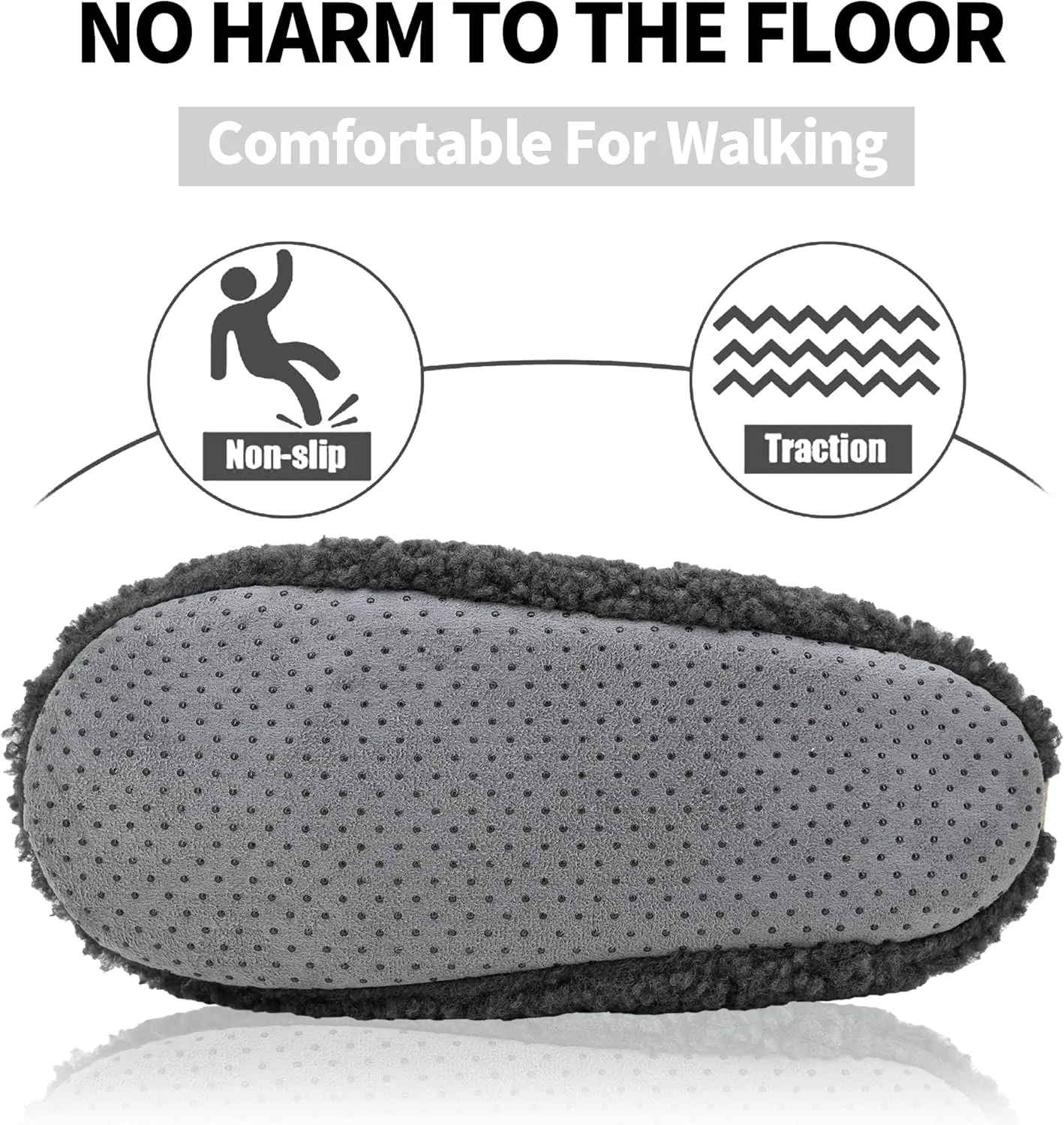 DICUIRD Mens Slipper Socks With Non Skid Bottoms, Warm Slipper Socks With Grippers For Men, Fuzzy House Fabric Slippers