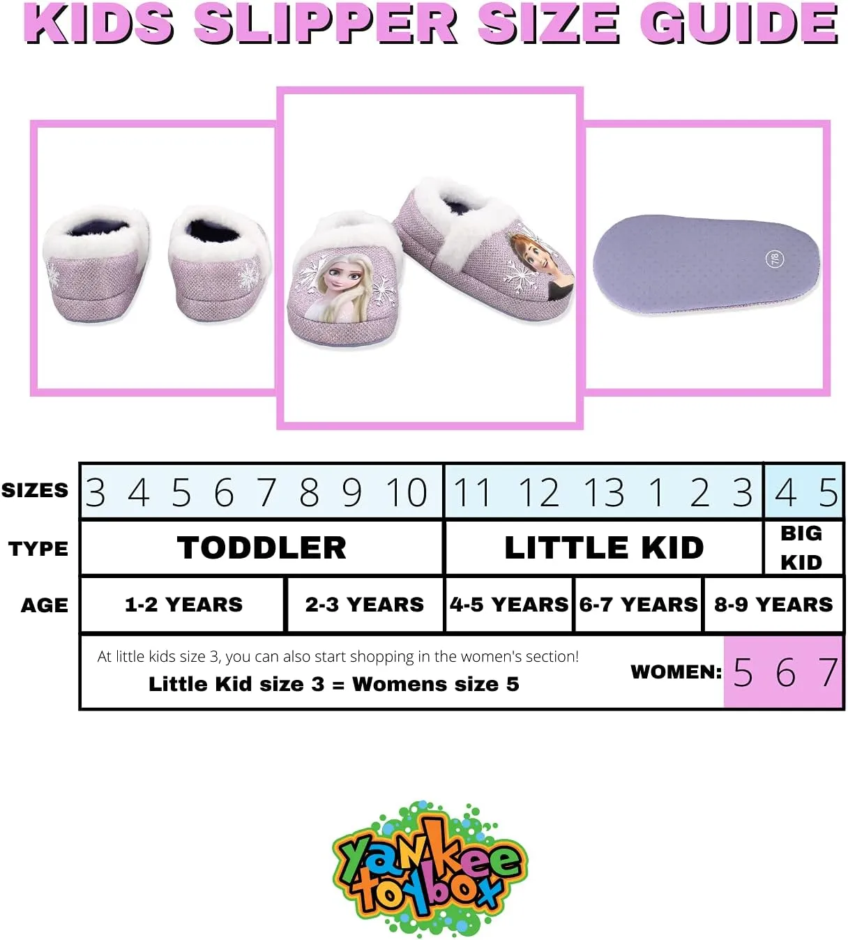 Disney Frozen 2 Elsa Anna Girls Toddler Plush A-Line Slippers