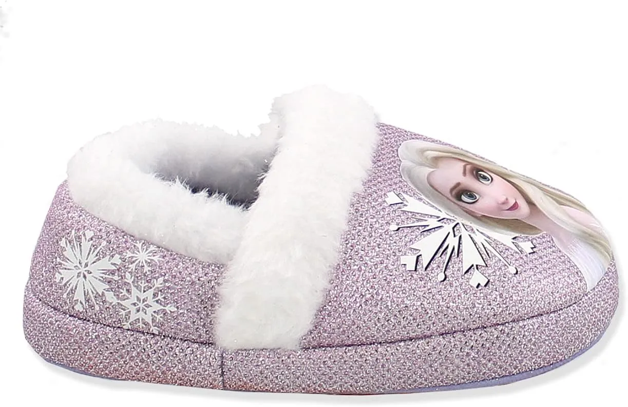 Disney Frozen 2 Elsa Anna Girls Toddler Plush A-Line Slippers