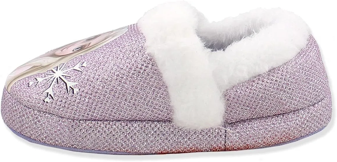 Disney Frozen 2 Elsa Anna Girls Toddler Plush A-Line Slippers