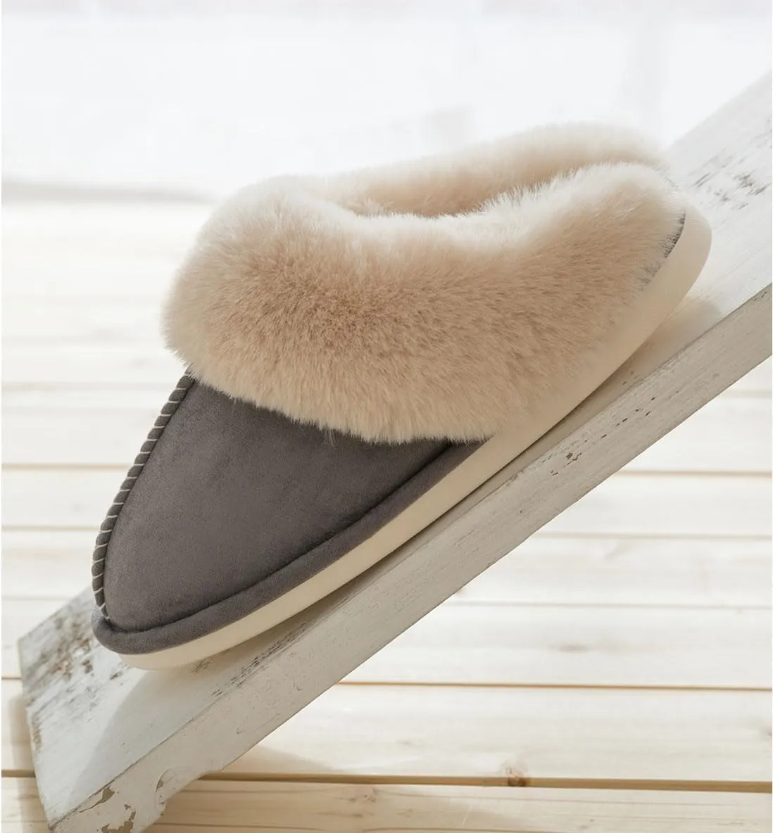 Dreamtoe Slippers, 2025 Dreamtoe Winter Warm Plush Faux Fur Lined Indooor House Slides for Women