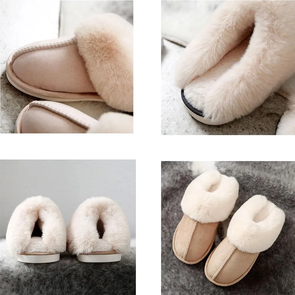 Dreamtoe Slippers, 2025 Dreamtoe Winter Warm Plush Faux Fur Lined Indooor House Slides for Women