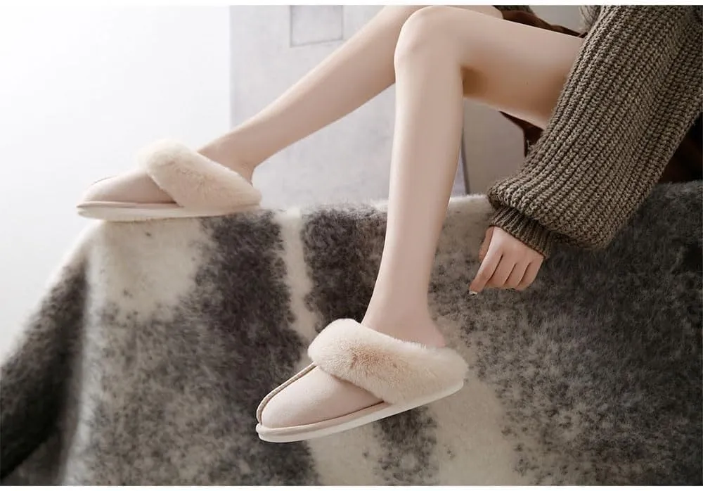 Dreamtoe Slippers, 2025 Dreamtoe Winter Warm Plush Faux Fur Lined Indooor House Slides for Women