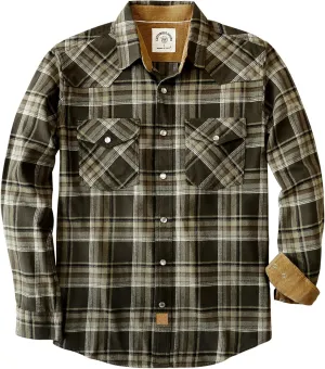 Dubinik® Mens Flannel Shirts Long Sleeve Casual Cozy Pearl Snap Shirts for Men Western Cowboy Plaid Soft Pure Cotton