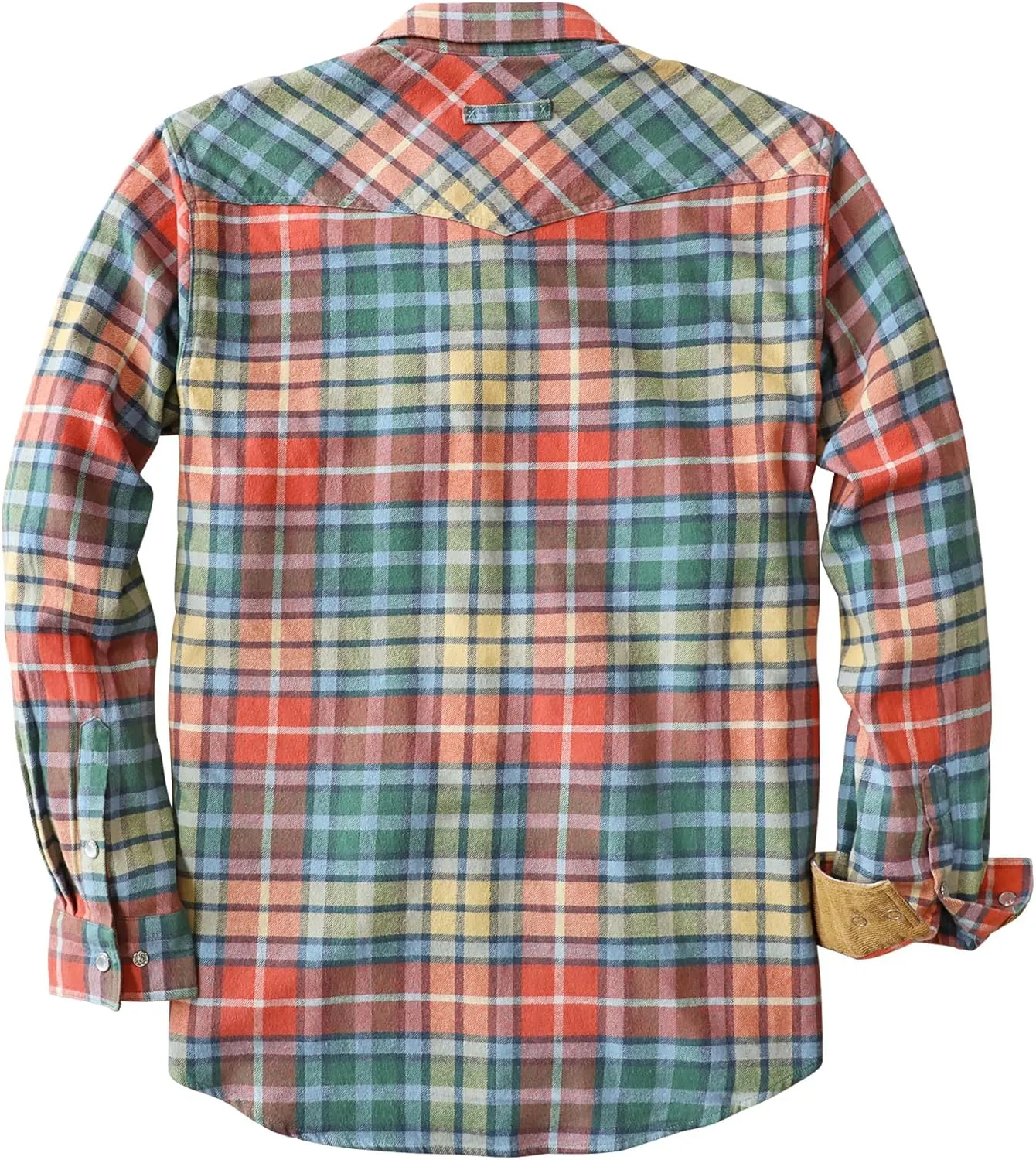 Dubinik® Mens Flannel Shirts Long Sleeve Casual Cozy Pearl Snap Shirts for Men Western Cowboy Plaid Soft Pure Cotton