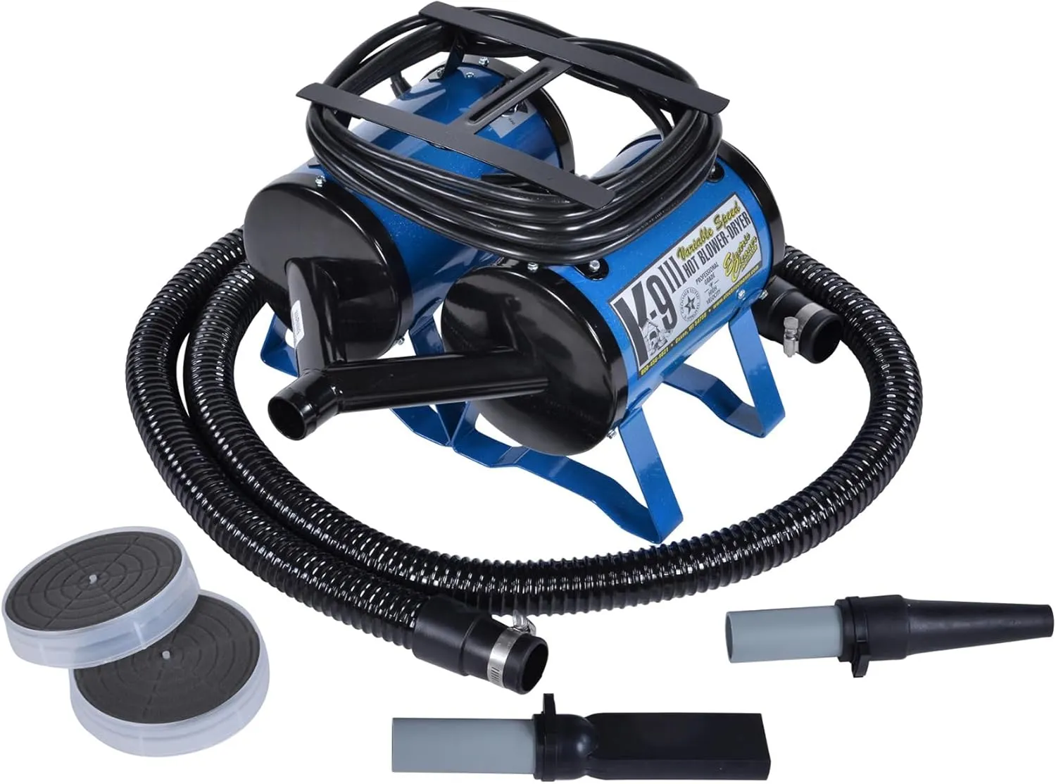 ECC K-9 III Variable Speed Dog Dryer - High Velocity Blow Dryer for Pets, Metallic Blue