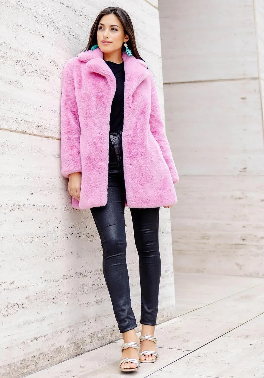 Fabulous-Furs Donna Salyers Cherry Faux Fur Le Mink Jacket