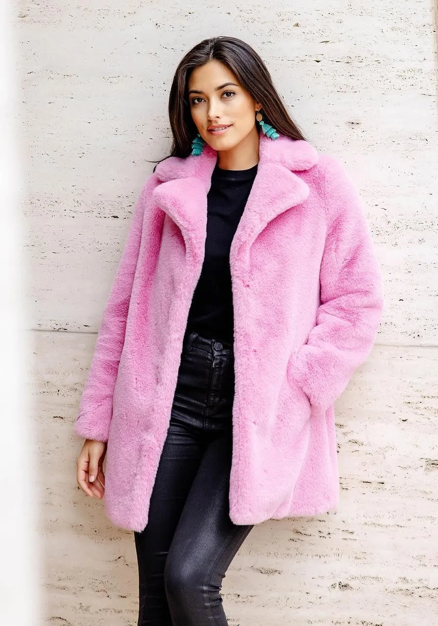 Fabulous-Furs Donna Salyers Cherry Faux Fur Le Mink Jacket
