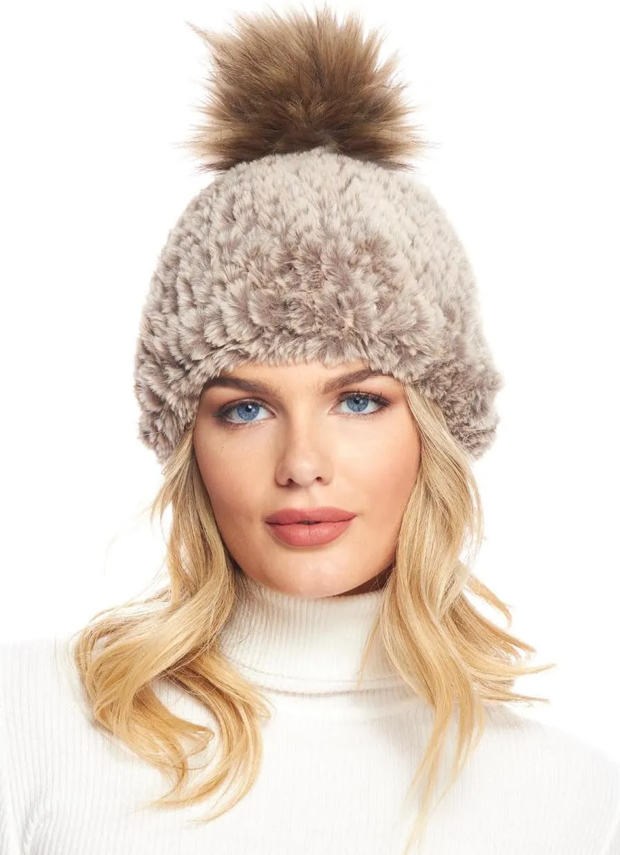 Fabulous-Furs Donna Salyers Neon Knitted Faux Fur Pom Hat
