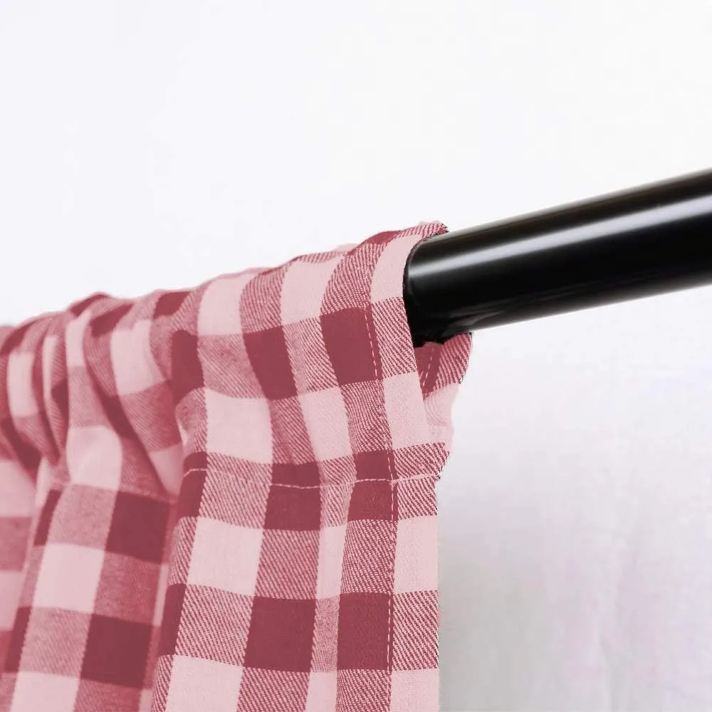 Farmhouse Curtains, Buffalo Plaid Drapes, Classic Country Plaid Gingham Checkered Design, Farmhouse Decor, Window Curtain Treatments 42" x 63" Single Panel, Burgundy