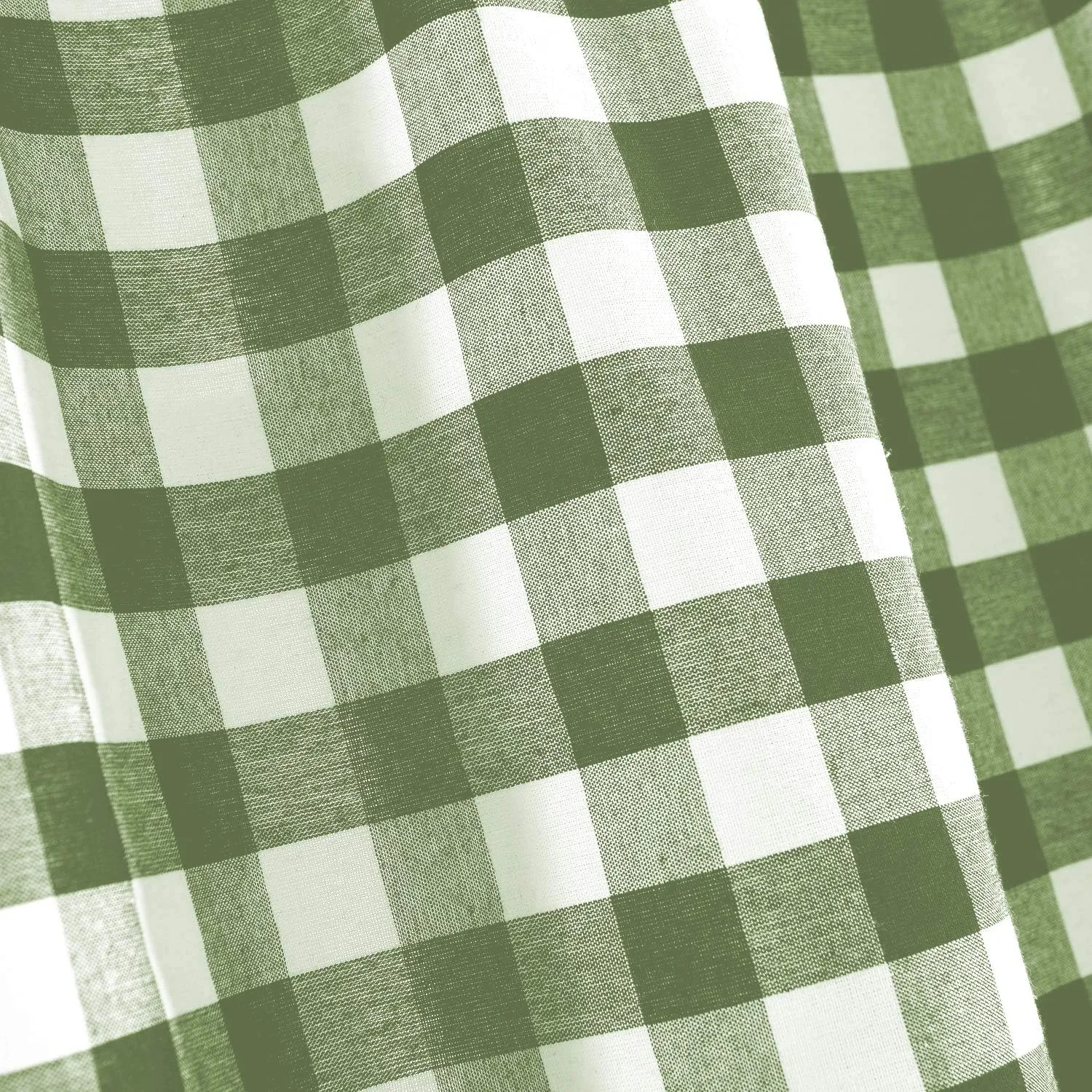 Farmhouse Curtains Kitchen Décor, Buffalo Plaid Valance, Classic Country Plaid Gingham Checkered Design, Farmhouse Décor, Window Curtain Treatments (Sage, Tie-Up Shade)