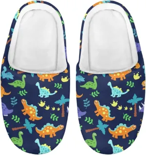 Fashion Warm House Slippers Soft Rubber Sole Anti-Skid Shoes Boys Girls Light Elastic Travel Slippers for Party Size 9-15 White Sole