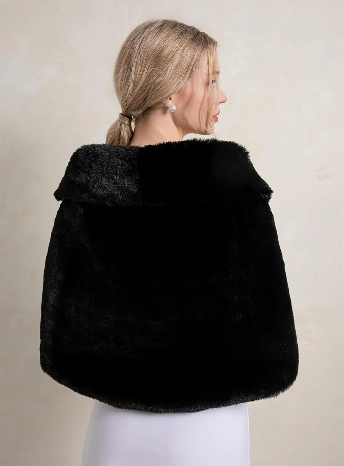 Faux Fur Shawls and Wraps For Women Stole Bridal Bridesmaids Warm Womens Cloak Cape Coat For Wedding Party