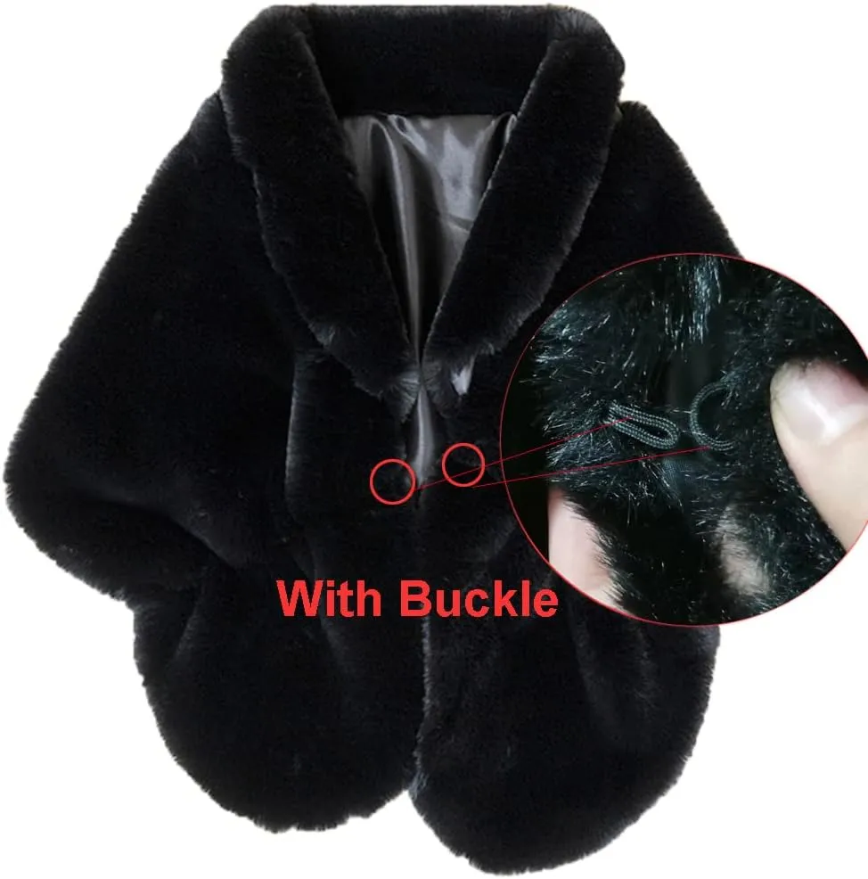 Faux Fur Shawls and Wraps For Women Stole Bridal Bridesmaids Warm Womens Cloak Cape Coat For Wedding Party