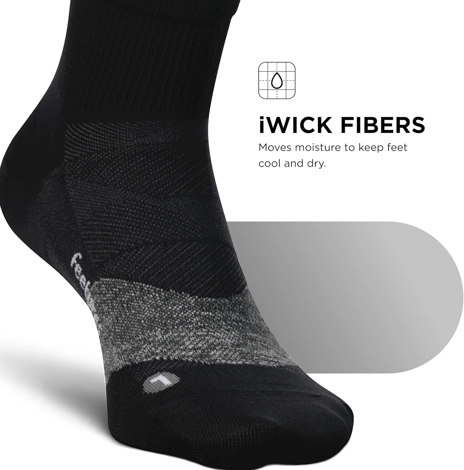 Feetures Elite Ultra Light Cushion Quarter - Sport Sock with Targeted Compression - (1 Pair)