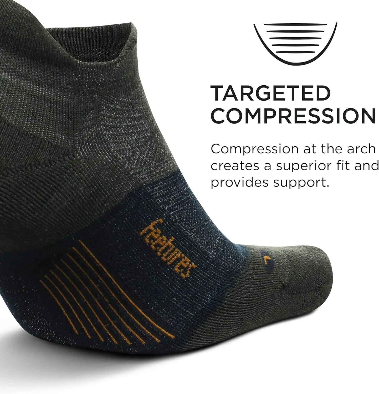 Feetures Merino 10 Max Cushion No Show Tab Ankle Socks - Wool Socks for Women & Men - (1 Pair)