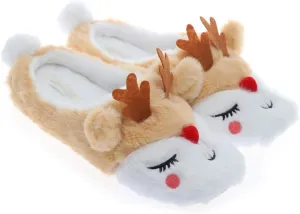 Fluffy Rainbow Unicorn Slippers for Women Anti-Slip Slippers Unicorn Gifts for Girls