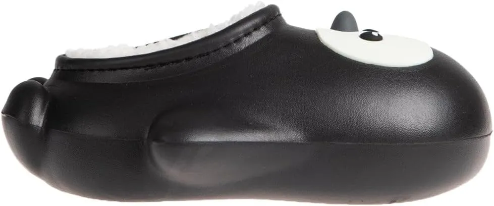 Foamwalk Toddler Unisex Novelty House Clogs with Faux Fur Lining - Penguin Slippers for Toddler Boys/Girls
