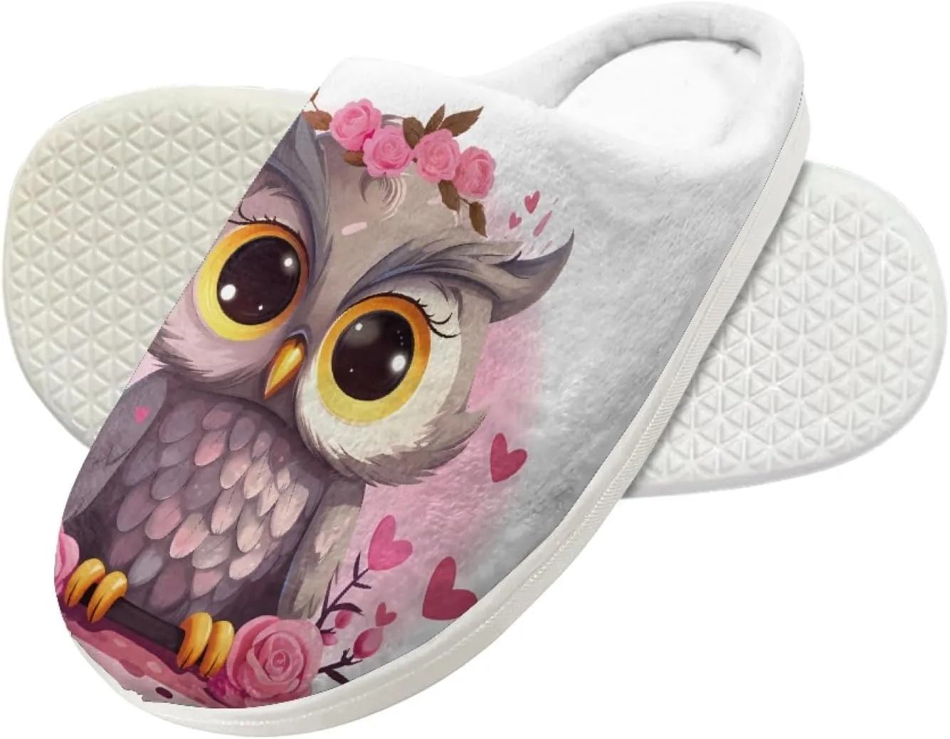 Forchrinse Colorful Dog Paw Print Unisex Child Plush Slip on House Slipper Plush Cozy Warm Slippers with Memory Foam for Boys Girls