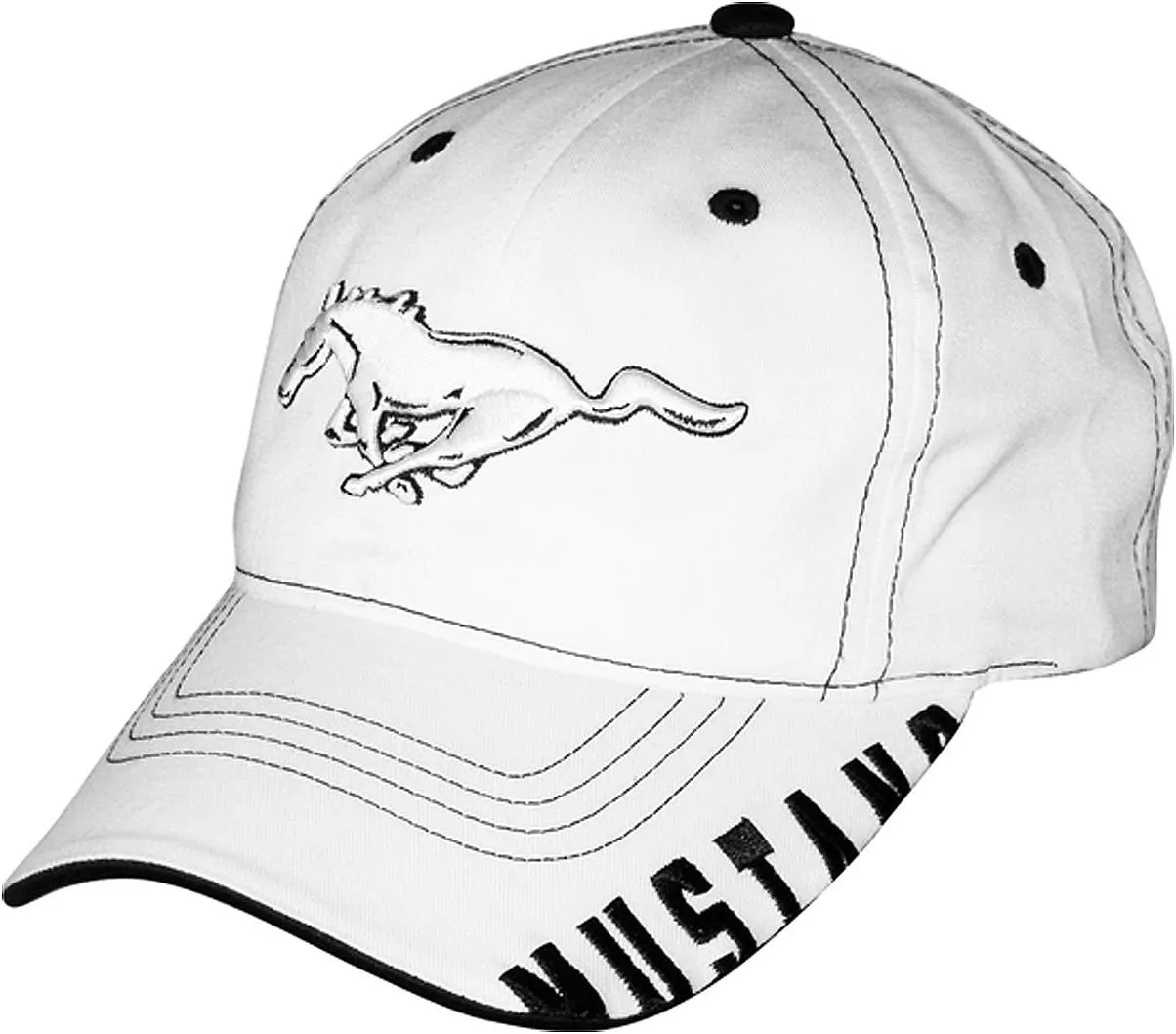 Ford Mustang Bill Edge White Baseball Cap