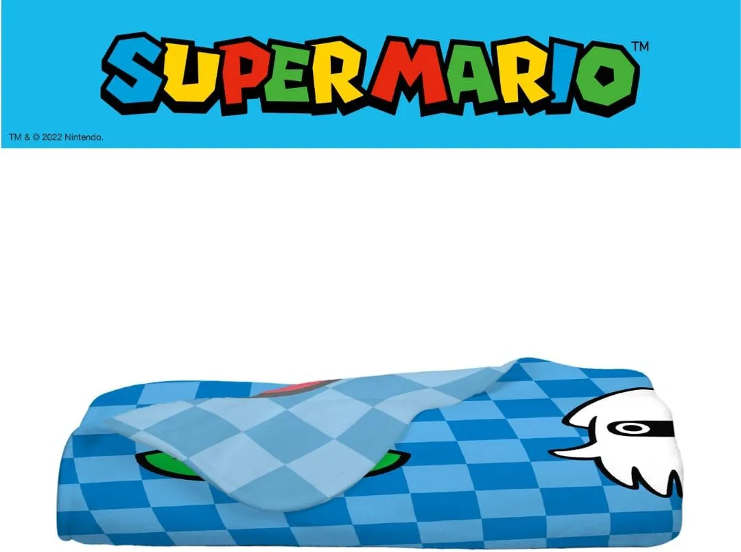 Franco Super Mario Bros. Kids Bedding Super Soft Cozy Throw Blanket, 62 in x 90 in, (Officially Licensed Product) Kids