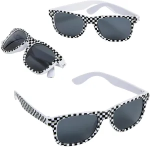 Fun Express Kids Sunglasses Bulk Set – Checkered Flag Party Favor Sunglasses for Kids Racecar -Themed Shade and Style - Perfect for Toddler Parties Birthdays and Special Events –12 Pieces