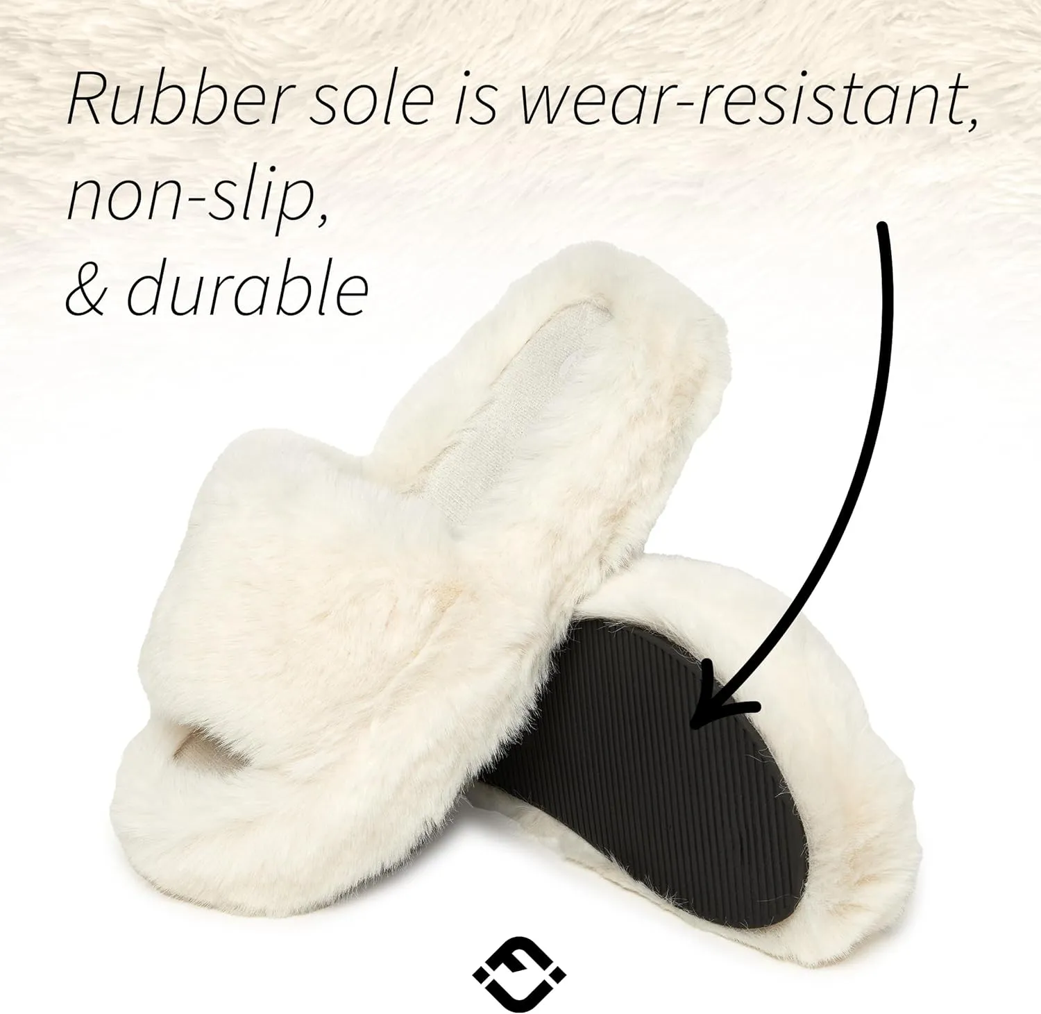 Funky Junque Women's Faux Fur Memory Foam Open Toe Slippers - Mother's Day Gift - with Non Slip Sole