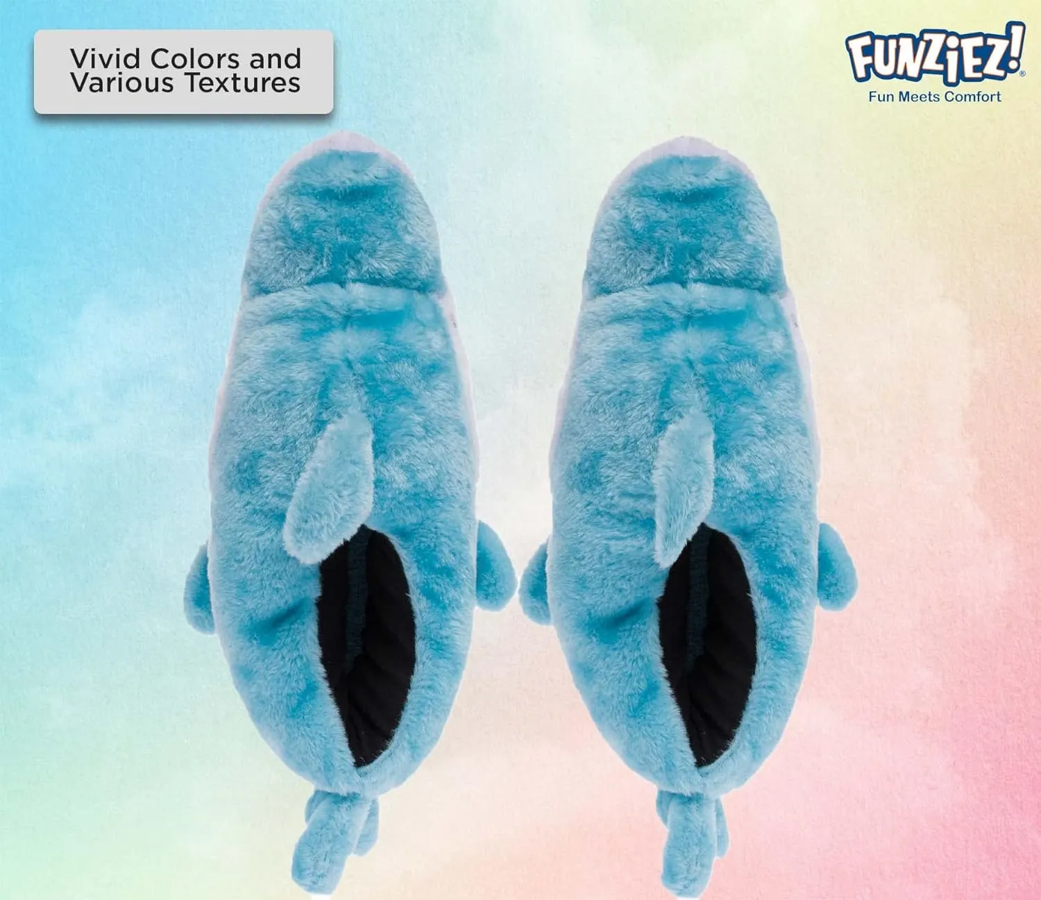 Funziez! Fuzzy Animal Slippers Womens & Mens, Funny Indoor House Shoes, Cute Stocking Stuffer Gift Holiday Christmas Hanukkah
