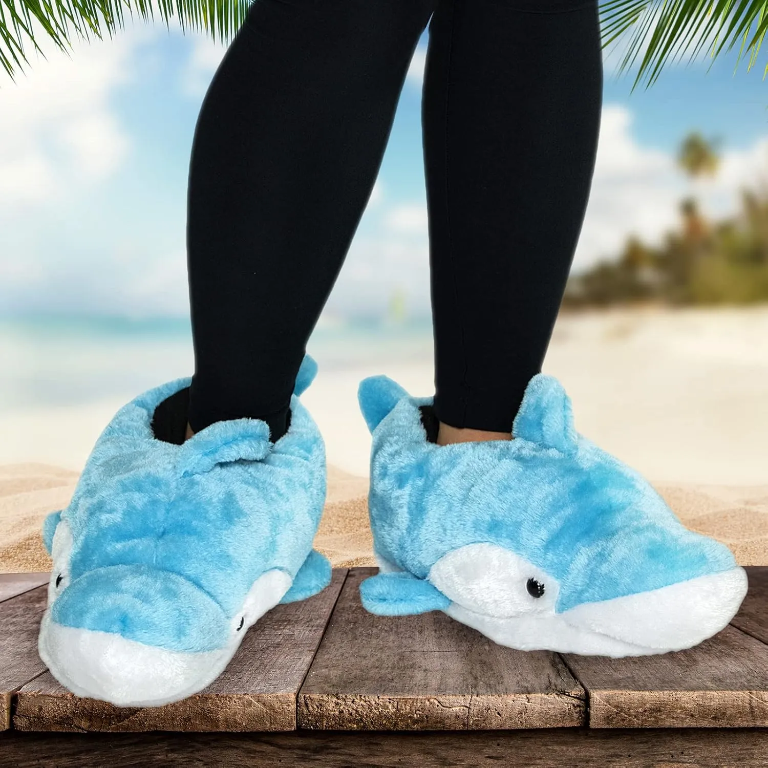 Funziez! Fuzzy Animal Slippers Womens & Mens, Funny Indoor House Shoes, Cute Stocking Stuffer Gift Holiday Christmas Hanukkah