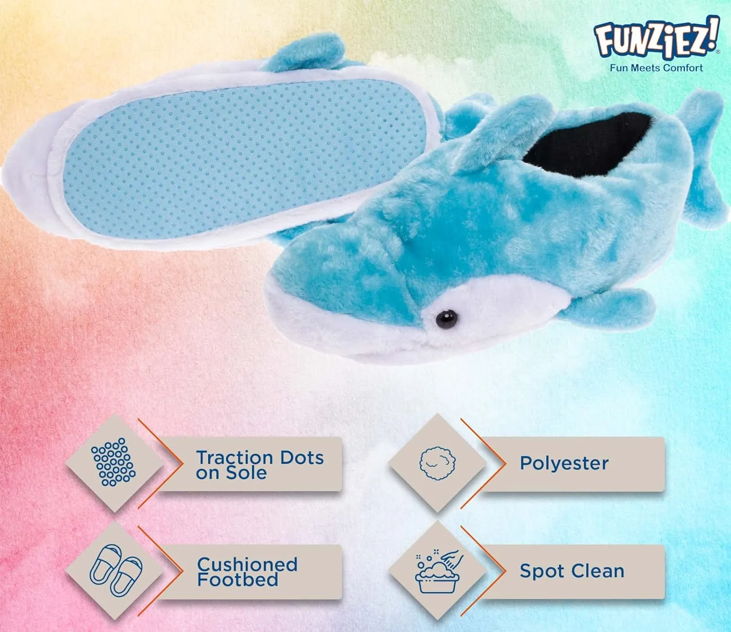 Funziez! Fuzzy Animal Slippers Womens & Mens, Funny Indoor House Shoes, Cute Stocking Stuffer Gift Holiday Christmas Hanukkah