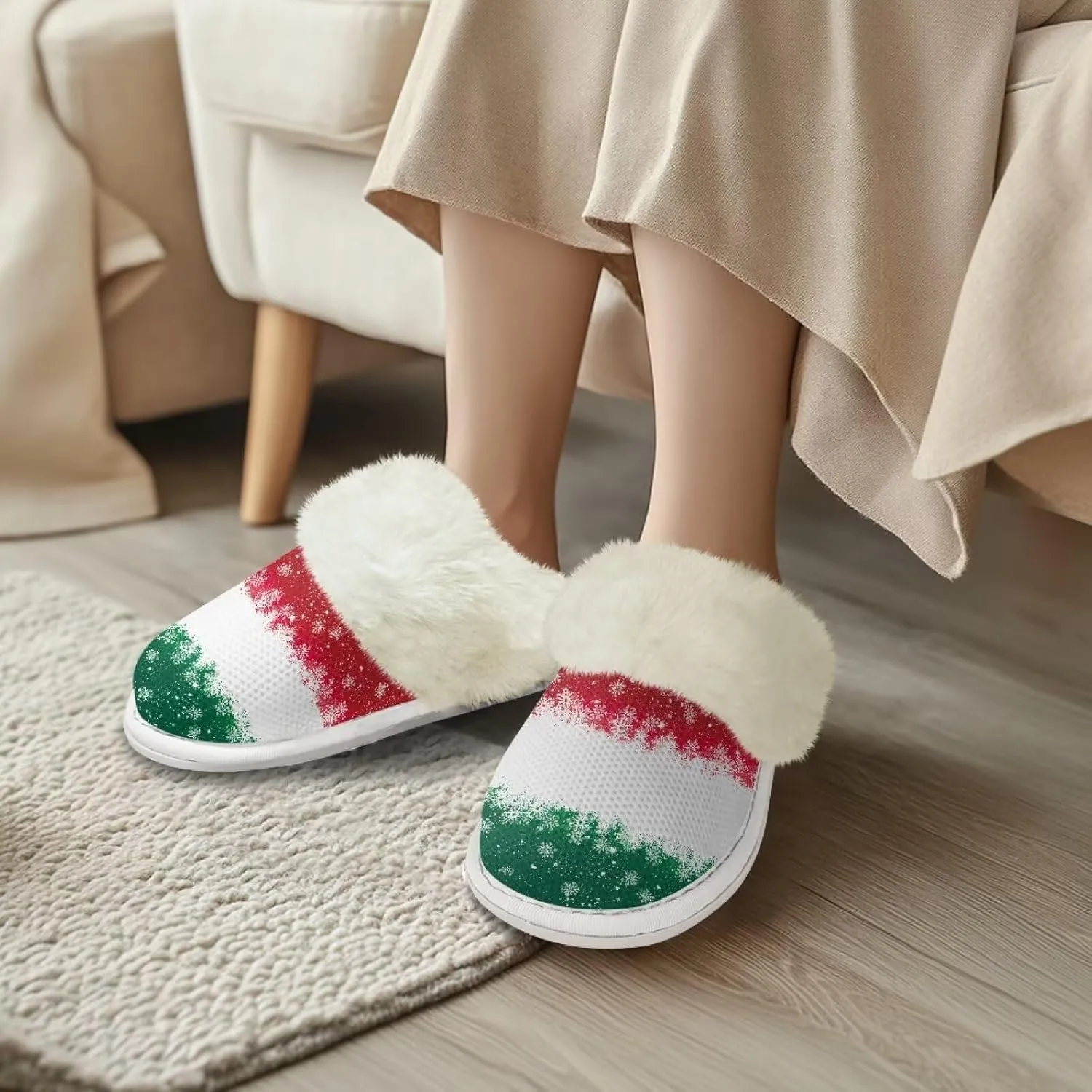 Fuzzy Slippers for Women Cozy Indoor Slippers for Women Fluffy Fur