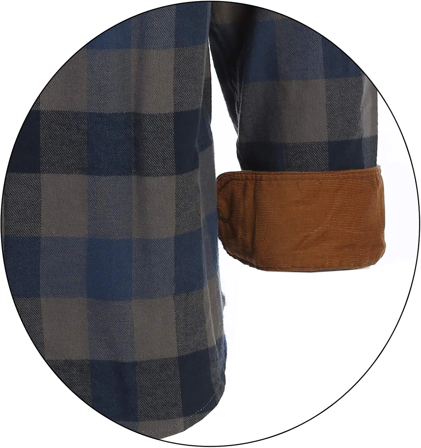 Gioberti Men's Brushed Flannel 100% Cotton Plaid Checkered Shirt with Corduroy Contrast