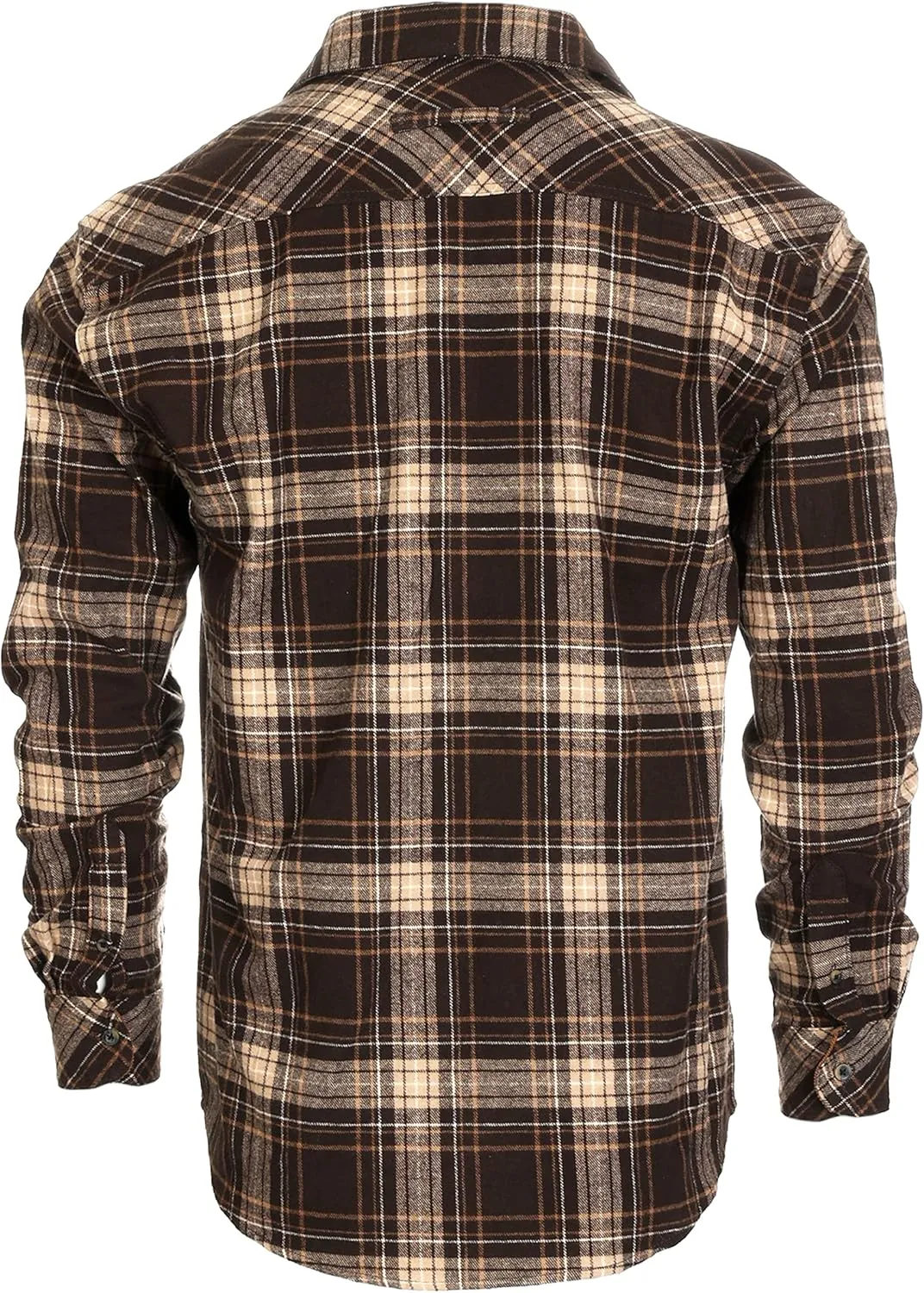 Gioberti Men's Brushed Flannel 100% Cotton Plaid Checkered Shirt with Corduroy Contrast