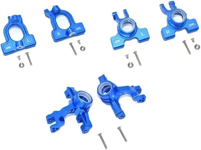 GPM Alum Front C-Hubs   Front & Rear Knuckle Arms Blue : 1/10 Kraton 4S BLX
