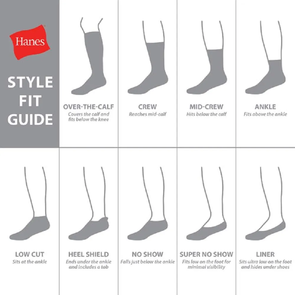 Hanes Men Ultra Cushion FreshIQ Odor Control with Wicking Crew Socks, 6-Pair Pack