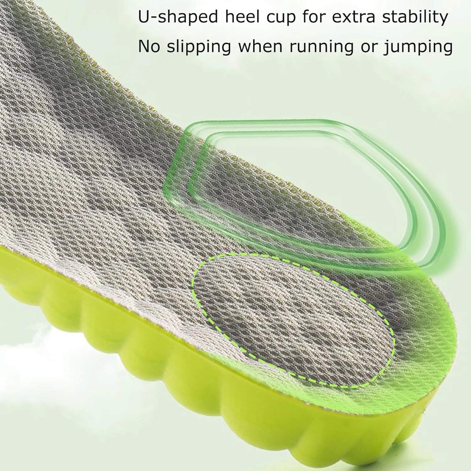 Height Increase Insoles for Men Wowen-4D Cloud Technology Insole-Super Soft Comfort Elevator Insoles, Memory Foam Heel Lift Inserts (Green, Lift 1.5CM/Men: US 8-12)
