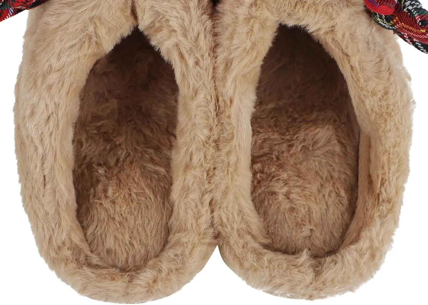Ibluelover Winter Reindeer Slippers for Couple Faux Rabbit Fur Slippers Christmas House Indoor Slippers Anti-Slip Xmas Warm Shoes