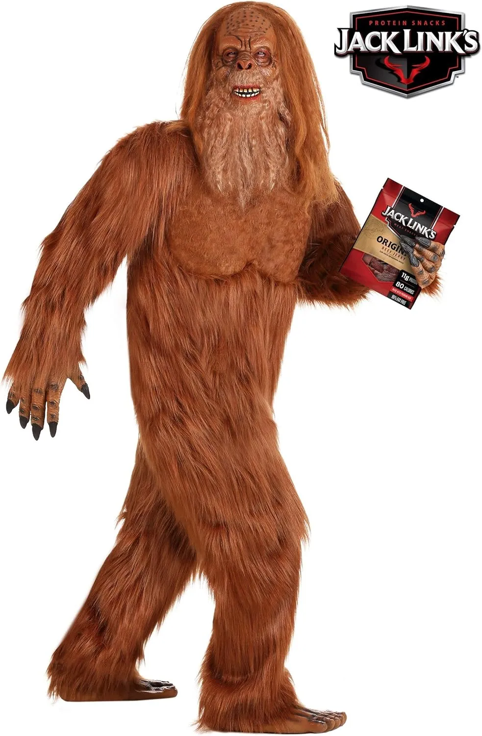 Jack Links Plus Size Sasquatch Costume Bigfoot Mascot Messin With Sasquatch Halloween Costume, Adult Big and Tall Sizes