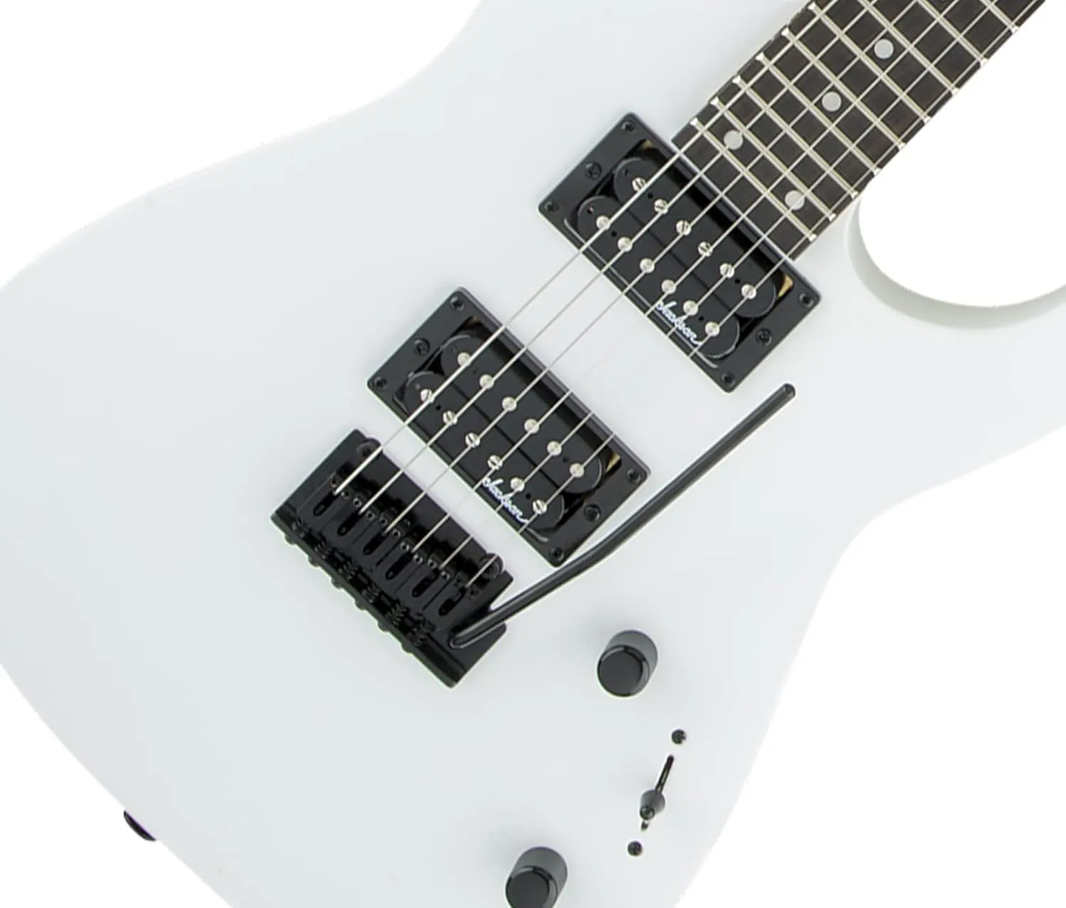 Jackson Dinky JS12 Electric Guitar Snow White Bundle With Cable, Strap, Tuner, Picks, and Austin Bazaar Instructional DVD