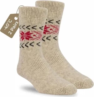 J.B. Field's Women's Icelandic -40 Below Snowflake Pattern Socks (2PK)